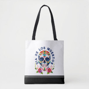 Waterverven Retro Suiker Schedel Tote Bag