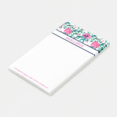 Waterverven Roze Bloemen Groene bladeren Post-it® Notes (Schuin)