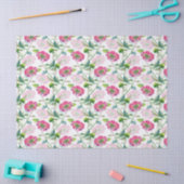 Waterverven roze en blauw-groene bloemen Patroon Tissuepapier (Craft)