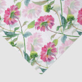 Waterverven roze en blauw-groene bloemen Patroon Tissuepapier (Detail)