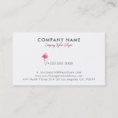 Waterverven roze flamingo op wit visitekaartje (Achterkant)