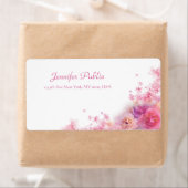 Waterverven Rozen Floral Modern Chic Handgeschreve Etiket (Insitu)