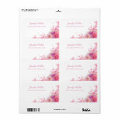 Waterverven Rozen Floral Modern Chic Handgeschreve Etiket (Full Sheet)