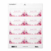 Waterverven Rozen Modern Handschrift Script Floral Etiket (Full Sheet)