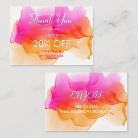 Waterverven Sorbet Korting (Voorkant / Achterkant)