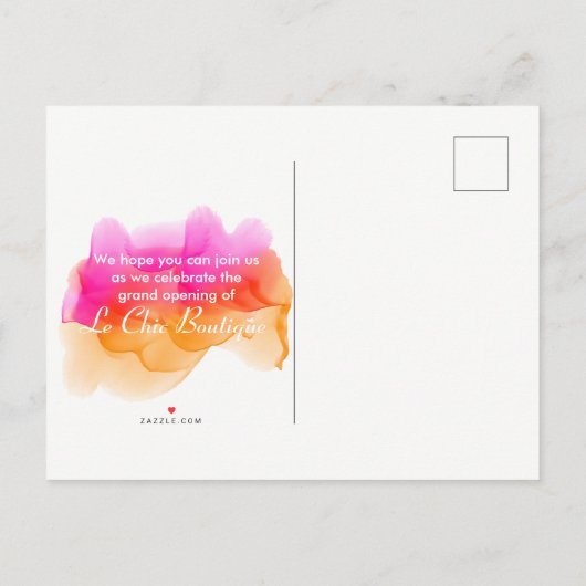 Waterverven Sorbet Uitnodiging Briefkaart (Achterkant)