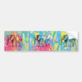 waterverven splatters elephant sketch bumpersticker (Voorkant)