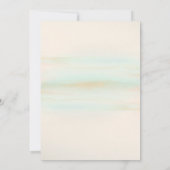 Waterverven strand bruiloft roze blauw kaart (Achterkant)