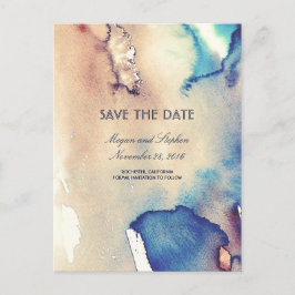 Waterverven Strand Elegant Save the Date Aankondigingskaart