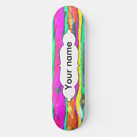 Waterverven strepen persoonlijk skateboard (Voorkant)