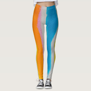 Waterverven strepen textuur leggings