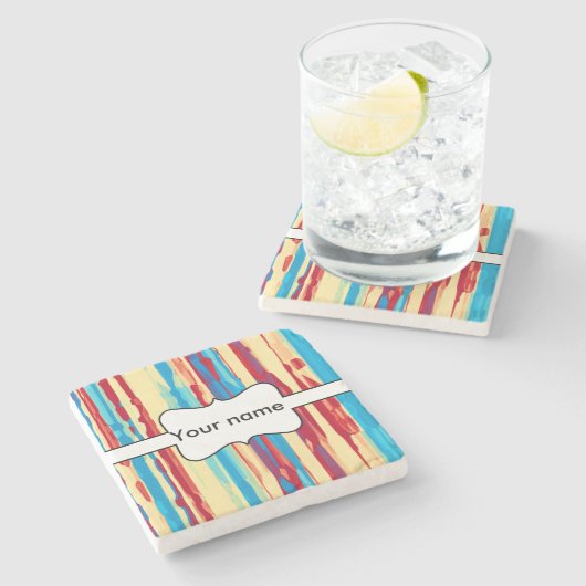 Waterverven textuur stenen onderzetter (Zijkant)