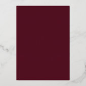 Waterverven van de classy Bold Burgundy en Navy Folie Uitnodiging (Achterkant)