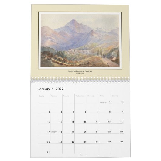 Waterverven van een Victoriaans dame Kalender (Jan 2027)