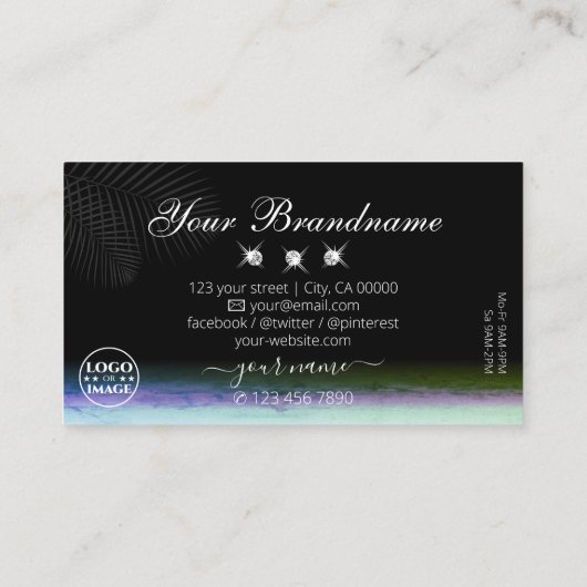 Waterverven van het landschap Mousserende diamante Visitekaartje (Achterkant)