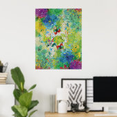 Waterverven van kleurloos gekleurd glas poster (Thuiskantoor)