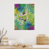 Waterverven van kleurloos gekleurd glas poster (Keuken)