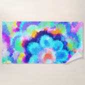 Waterverven van kleurrijke blauwe flora strandlaken (Voorkant)