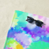 Waterverven van kleurrijke blauwe flora strandlaken (In situ)