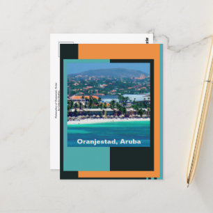 Waterverven van Oranjestad, Aruba Briefkaart