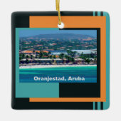 Waterverven van Oranjestad, Aruba Keramisch Ornament (Voorkant)