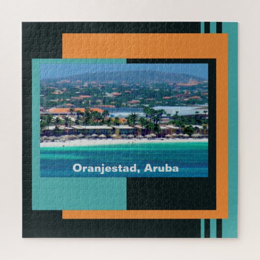 Waterverven van Oranjestad, Aruba Legpuzzel (Verticaal)