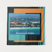 Waterverven van Oranjestad, Aruba Wandkleed (Voorkant)