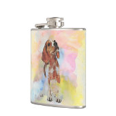 Waterverven van schattige driekleppige puppy dogs heupfles (Links)