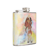 Waterverven van schattige driekleppige puppy dogs heupfles (Rechts)