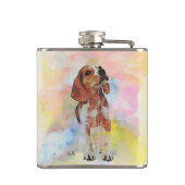 Waterverven van schattige driekleppige puppy dogs heupfles (Achterkant)