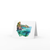 Waterverven van Sicilië - Seaside Note Kaart