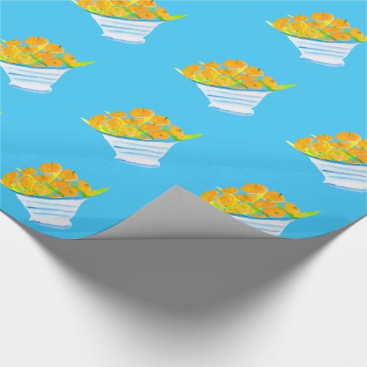 waterverven van Sinaasappels Cadeaupapier (Hoek)