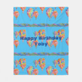 Waterverven ventilator heteluchtballon fleece deken (Voorkant)