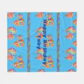 Waterverven ventilator heteluchtballon fleece deken (Voorkant (Horizontaal))
