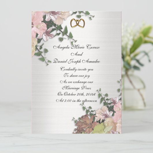 Waterverven voor bruiloft kaart (Staand voorkant)