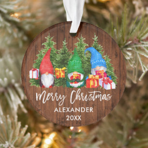 Waterverven voor kersthout in penseelscript ornament