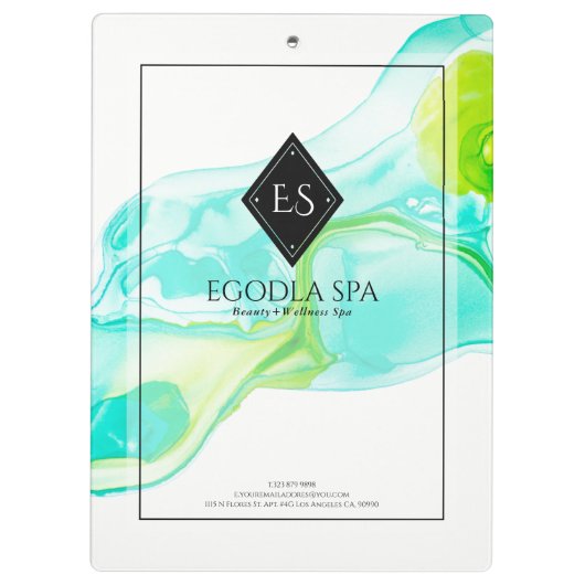 Waterverven voor stromende inkt abstracte marmerin klembord (Achterkant)