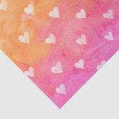 Waterverven witte harten op Paars en geel Tissuepapier (Detail)