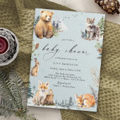 Waterverven | Woodland Winter Baby shower Kaart