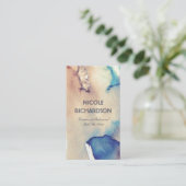  Waterverven, zeemacht en Blauwgroen Splashes Visitekaartje (Staand voorkant)