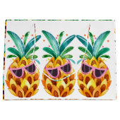 Waterverven zomerananas large cadeautasje (Voorkant)