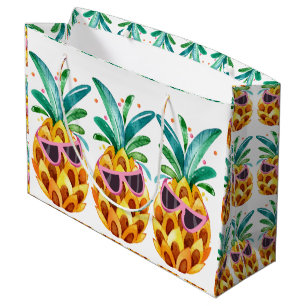Waterverven zomerananas large cadeautasje