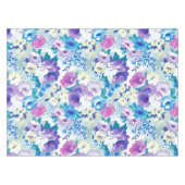 Waterverven Zomerbloemen Illustratiepatroon Tafelkleed (Voorkant (Horizontaal))