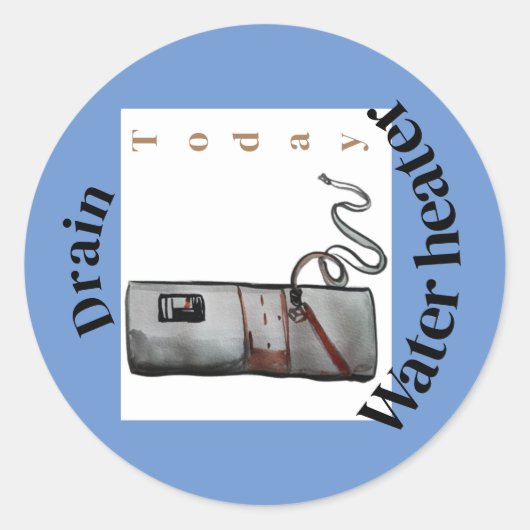 waterverwarmingstoestel voor afvoer vandaag herinn ronde sticker (Voorkant)