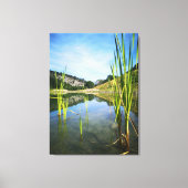 waterview en bergzicht op canvasprint canvas afdruk (Voorkant)