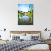 waterview en bergzicht op canvasprint canvas afdruk (Insitu (Slaapkamer))
