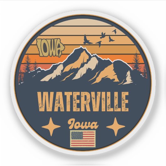 Waterville, Iowa Sticker (Voorkant)