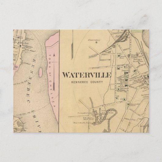 Waterville, Kennebec County Briefkaart (Voorkant)