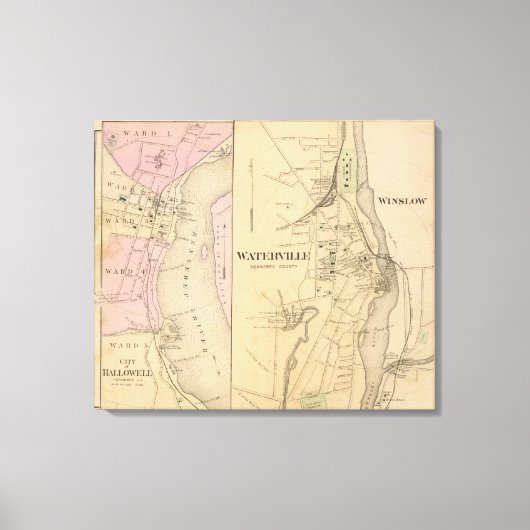 Waterville, Kennebec County Canvas Afdruk (Voorkant)