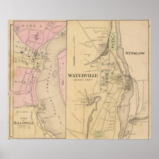 Waterville, Kennebec County Poster (Voorkant)